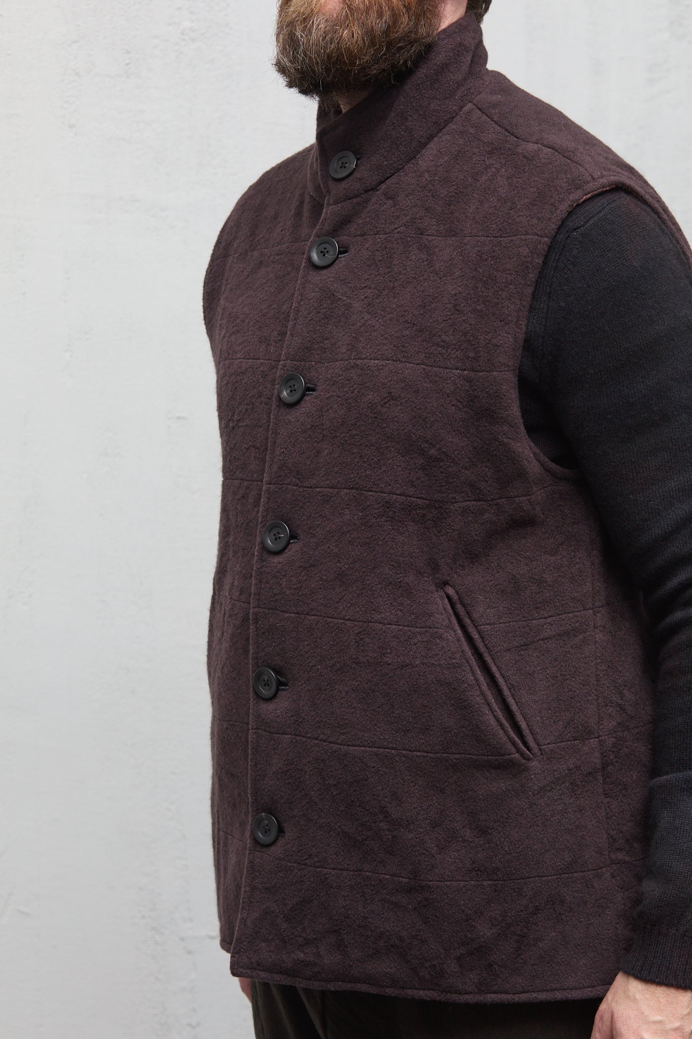 Geoffrey B. Small Men's Reversible Quilted Waistcoat in Alashan 3 Ply Cashmere