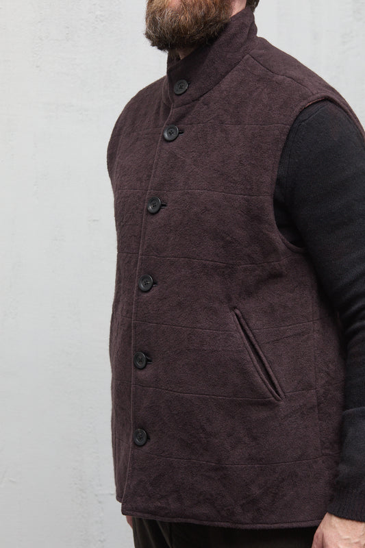 Geoffrey B. Small Men's Reversible Quilted Waistcoat in Alashan 3 Ply Cashmere