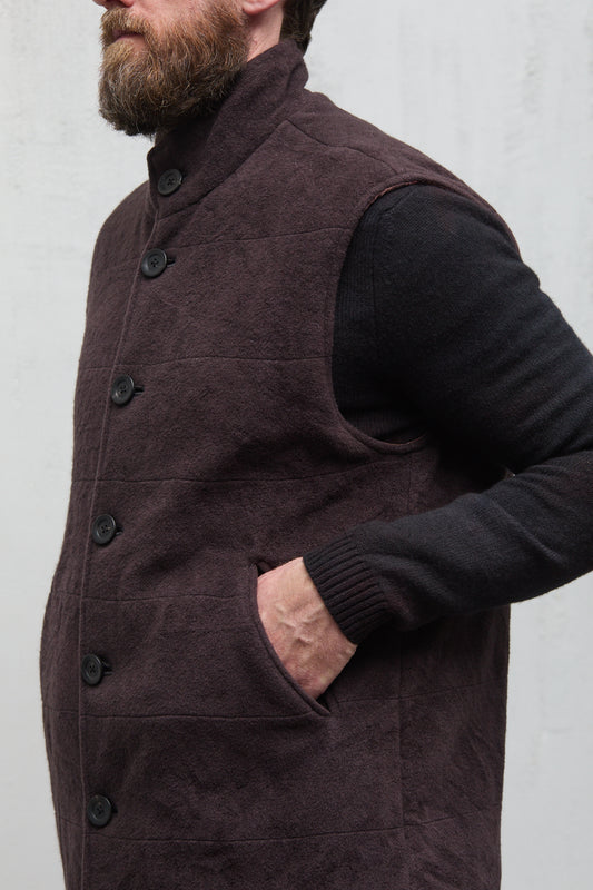 Geoffrey B. Small Men's Reversible Quilted Waistcoat in Alashan 3 Ply Cashmere