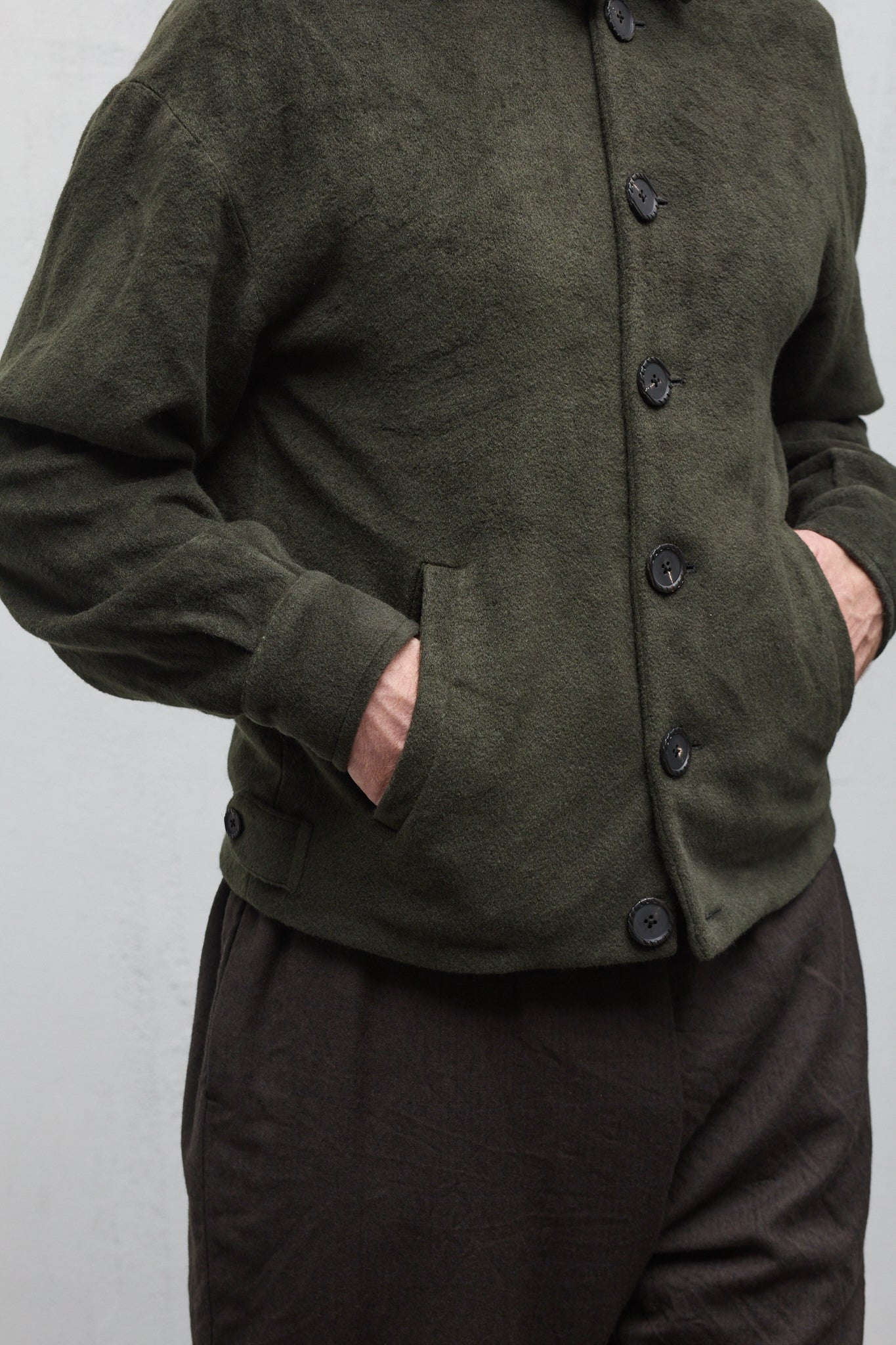 Geoffrey B. Small Men's Baracuta Jacket in Green Alashan 3 Ply Cashmere