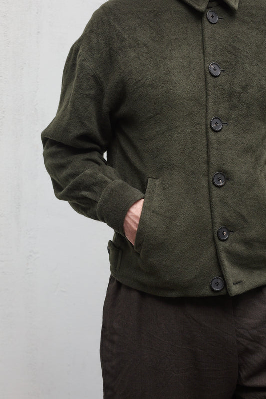 Geoffrey B. Small Men's Baracuta Jacket in Green Alashan 3 Ply Cashmere