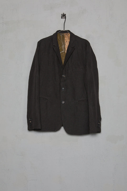 Geoffrey B. Small Men's Single Breasted 3 Button Jacket in Parisotto 'Sack Geo' Linen