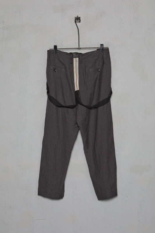 Geoffrey B. Small Men's 1940's Work Trousers with Suspenders in Parisotto Tattersall
