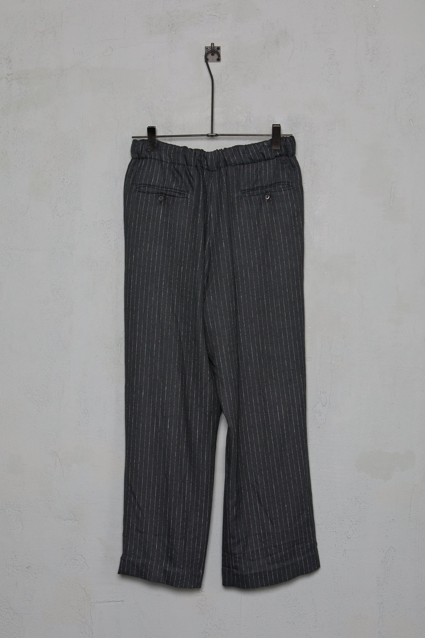 Geoffrey B. Small Men's Drawstring Trouser in Parisotto 'Contrails' Chalk Striped Twill