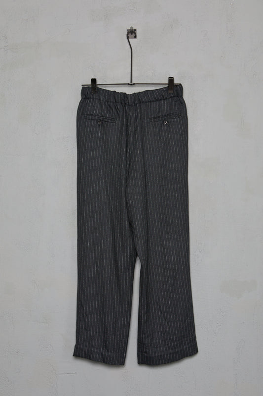 Geoffrey B. Small Men's Drawstring Trouser in Parisotto 'Contrails' Chalk Striped Twill