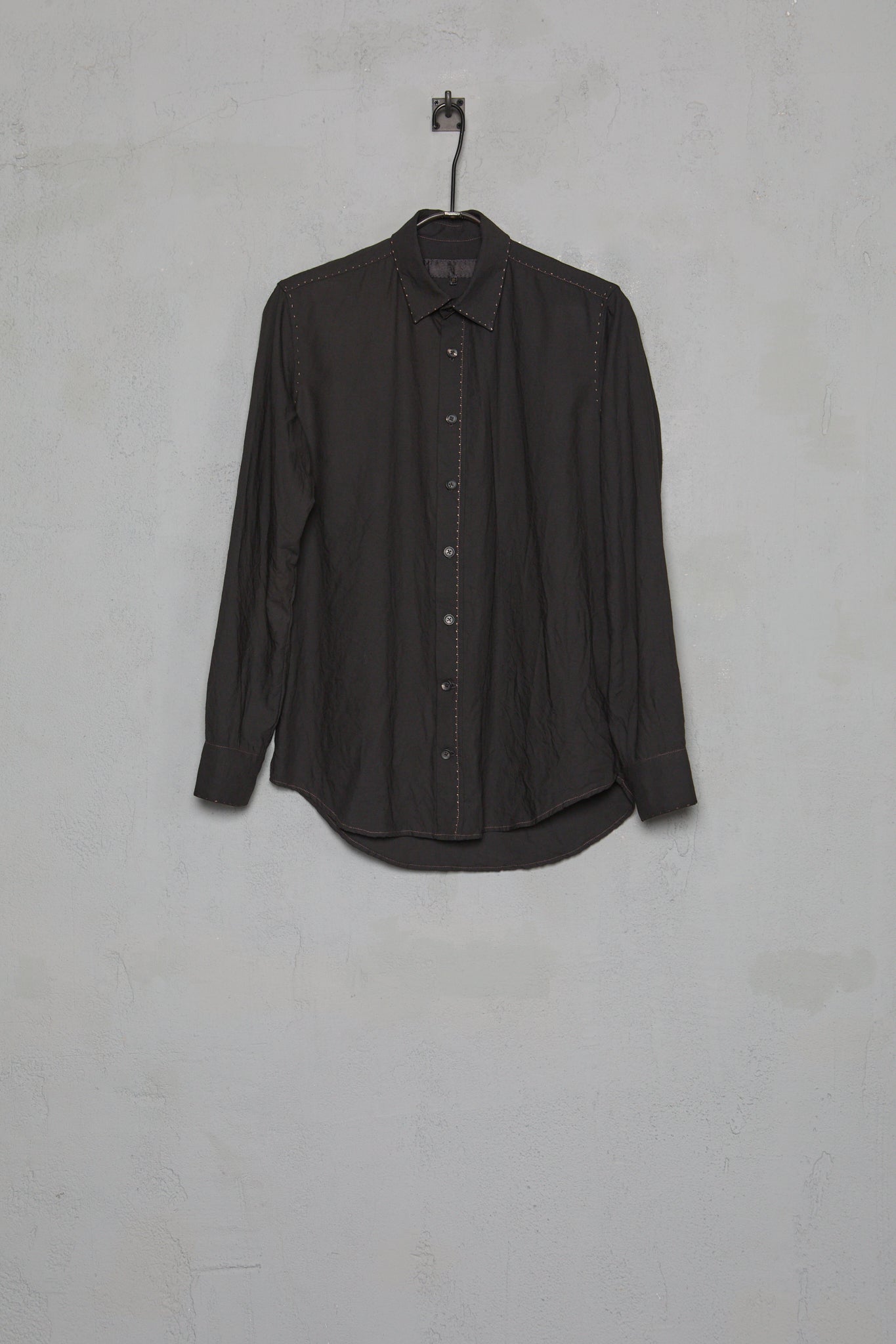 Geoffrey B. Small Men's Shirt in Accident Dye Chiaroscuro Alashan Breath Cashmere