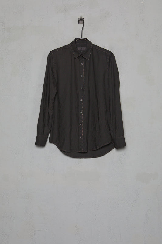 Geoffrey B. Small Men's Shirt in Accident Dye Chiaroscuro Alashan Breath Cashmere