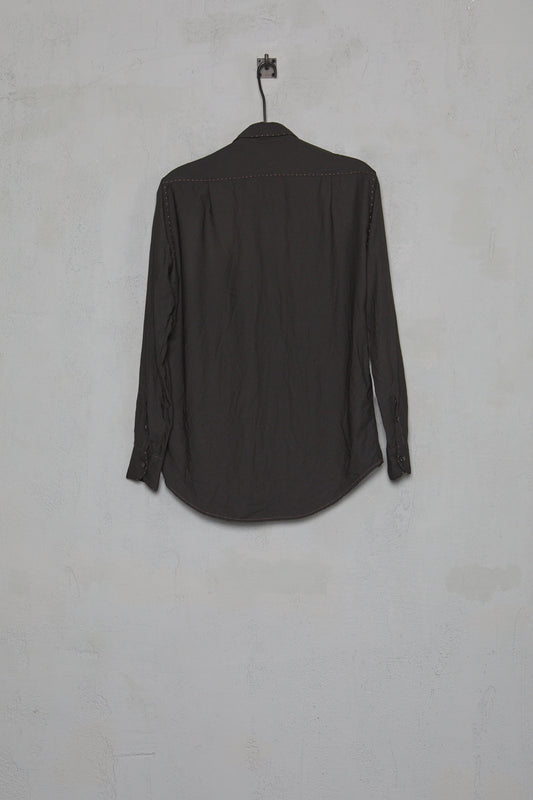 Geoffrey B. Small Men's Shirt in Accident Dye Chiaroscuro Alashan Breath Cashmere