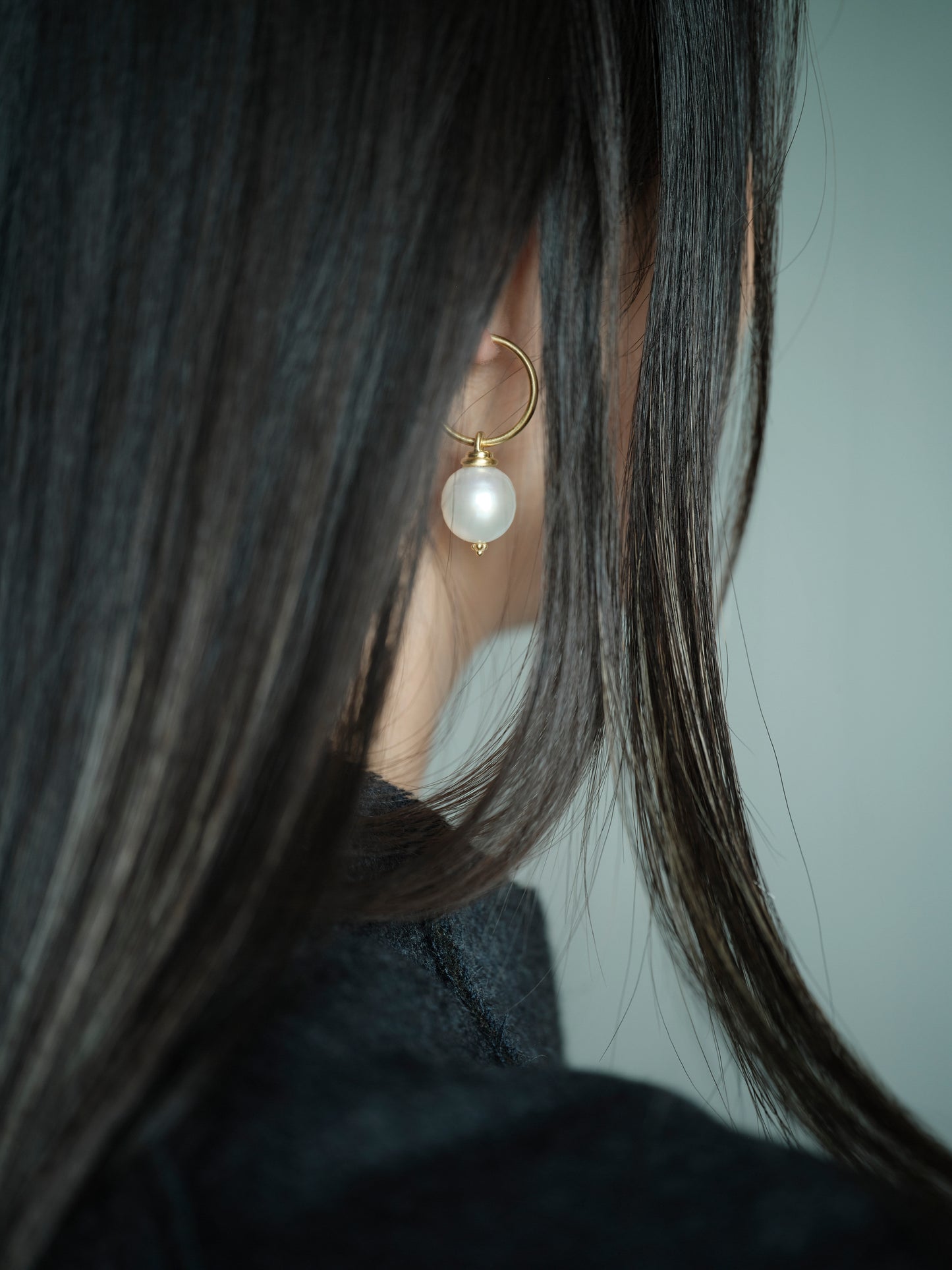 Prounis Hoop and Hook Earrings | South Sea Pearl