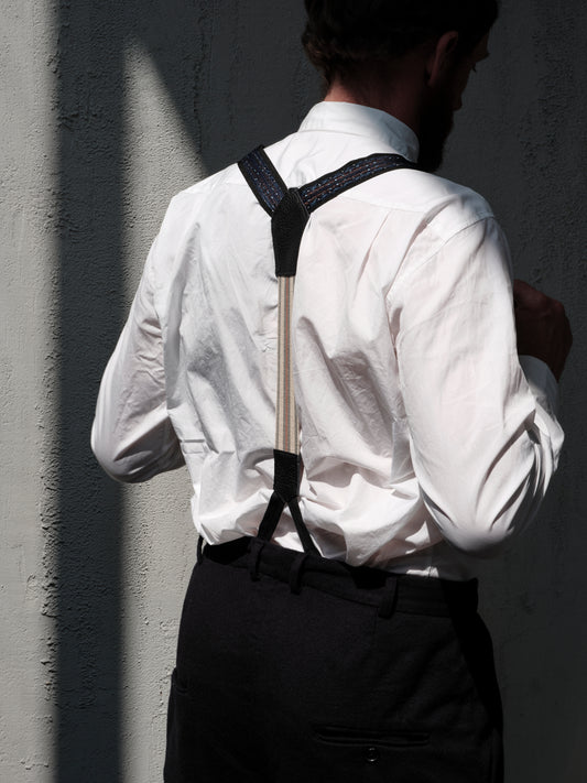 Geoffrey B. Small Men's 1940s Work Trouser in Piacenza 1733 'Cocoon' Vicunya and Baby Cashmere