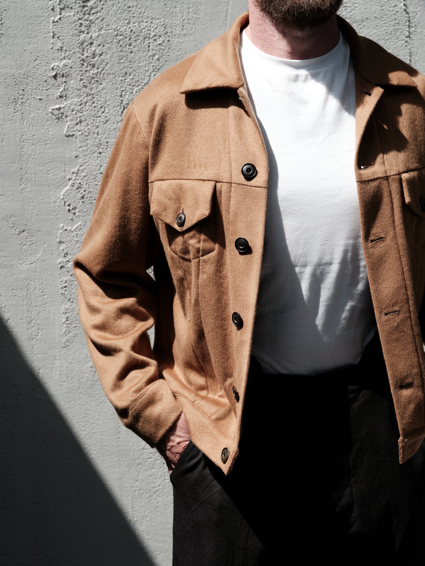 Geoffrey B. Small Men's American Work Jacket in Piacenza 1733 2-Ply Alashan Breath Cashmere