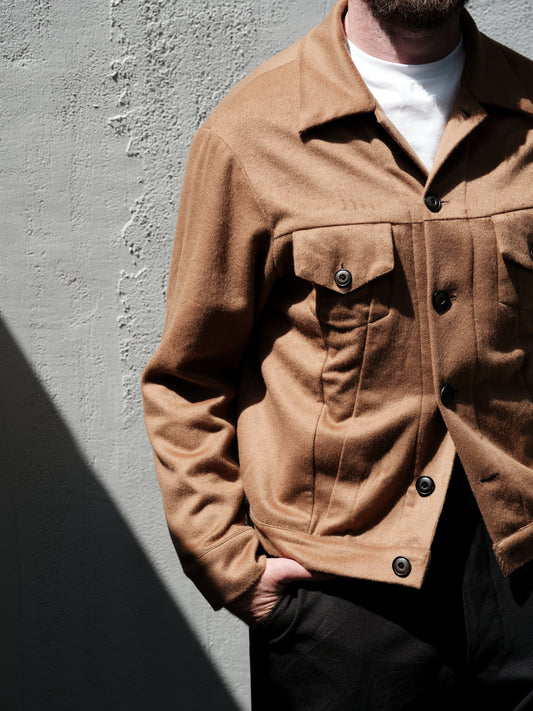 Geoffrey B. Small Men's American Work Jacket in Piacenza 1733 2-Ply Alashan Breath Cashmere