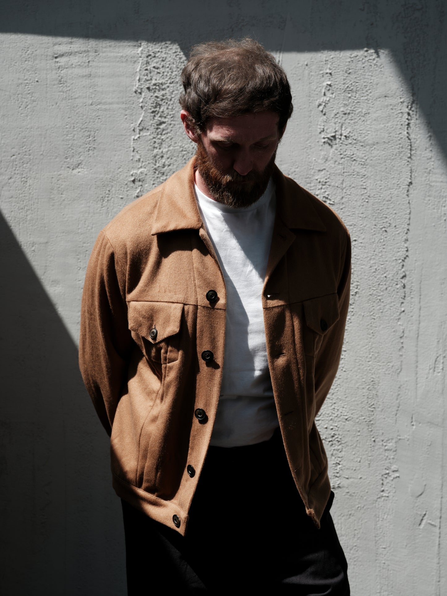 Geoffrey B. Small Men's American Work Jacket in Piacenza 1733 2-Ply Alashan Breath Cashmere