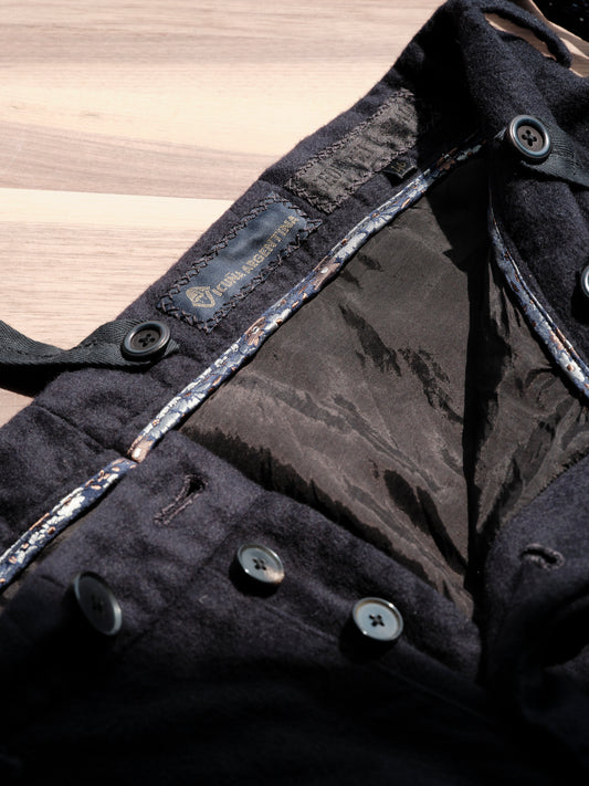 Geoffrey B. Small Men's 1940s Work Trouser in Piacenza 1733 'Cocoon' Vicunya and Baby Cashmere