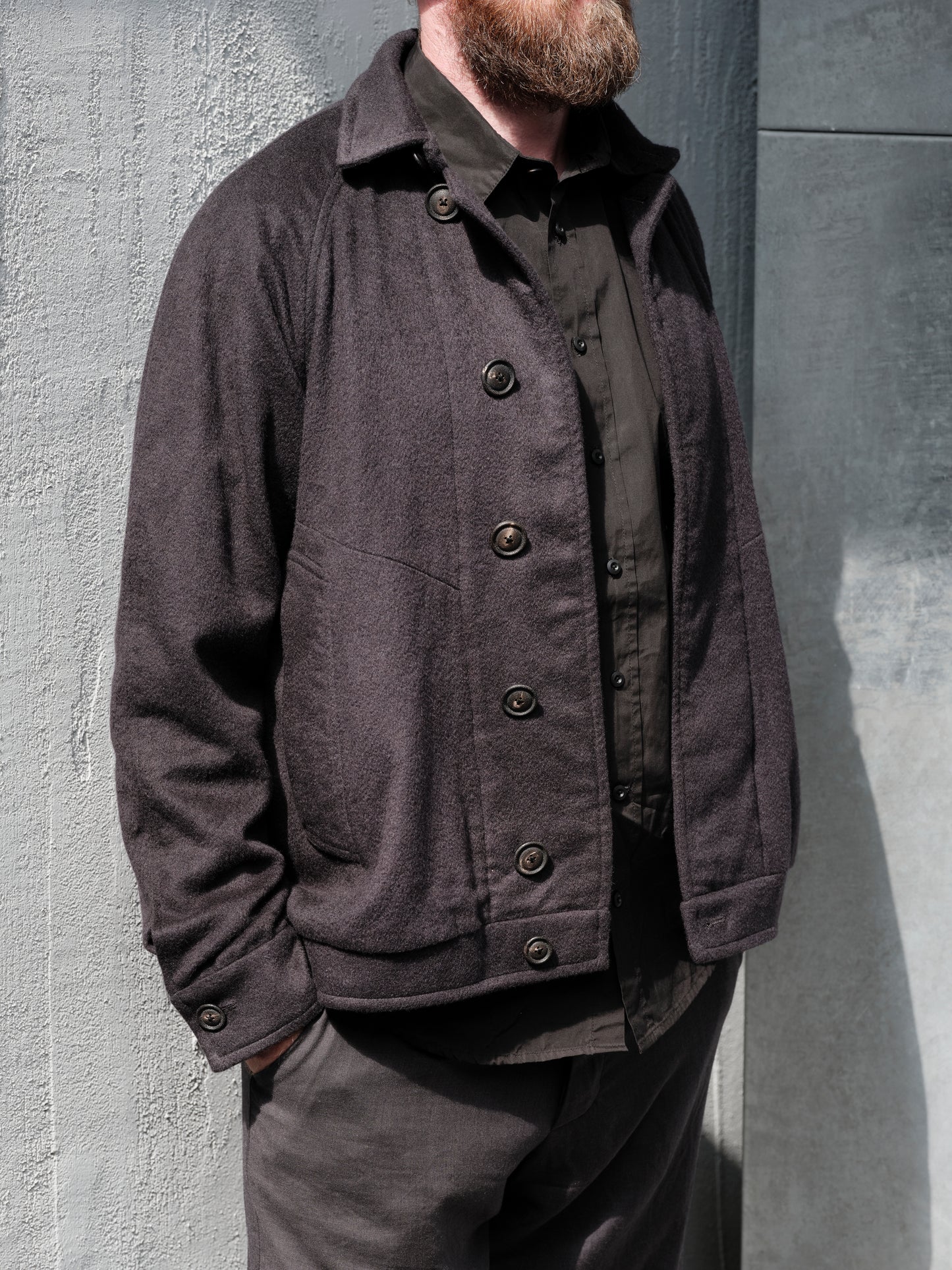 Geoffrey B. Small Men's Blouson Jacket in Piacenza 1733 3-Ply Alashan Cashmere