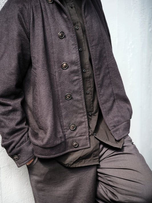 Geoffrey B. Small Men's Blouson Jacket in Piacenza 1733 3-Ply Alashan Cashmere