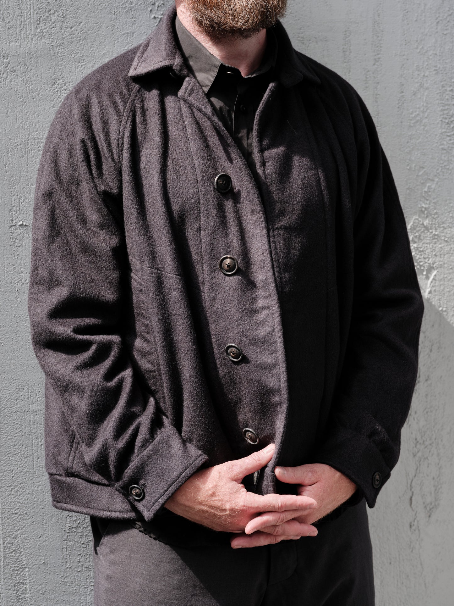 Geoffrey B. Small Men's Blouson Jacket in Piacenza 1733 3-Ply Alashan Cashmere