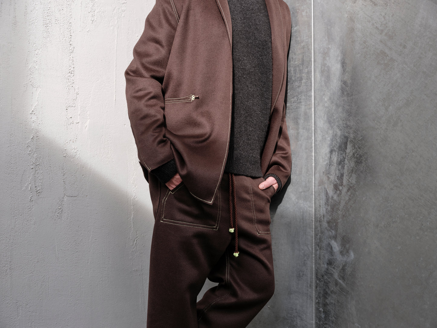 Anecho Men's Tailored Crossover Jacket in Cashmere