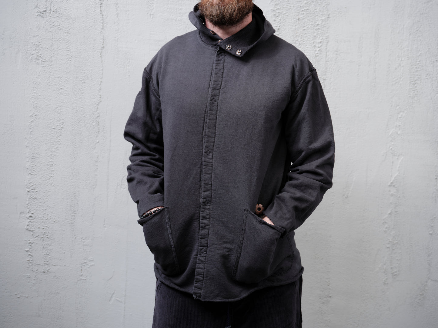 Anecho Men's Snap Front Hoodie in Fleece