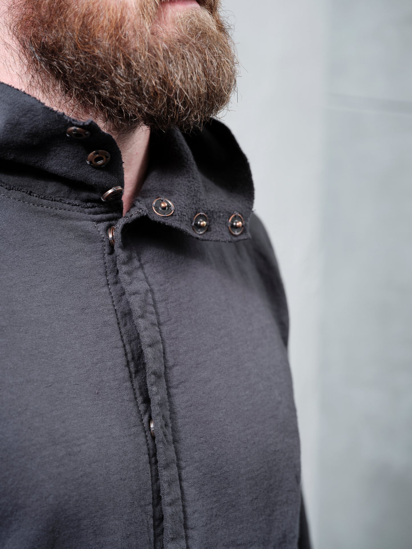 Anecho Men's Snap Front Hoodie in Fleece