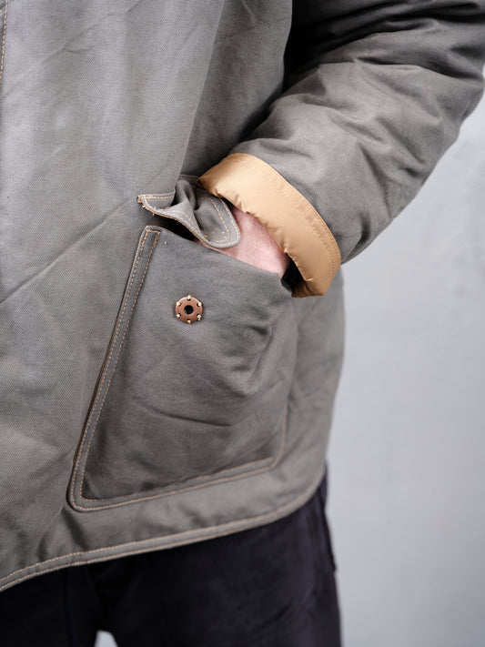 Anecho Men's Half Length Hooded Puffer Coat in Cotton