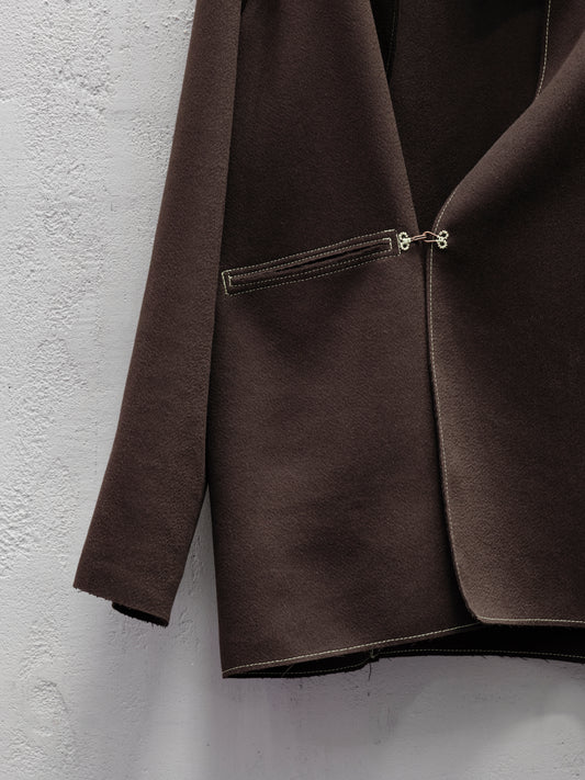 Anecho Men's Tailored Crossover Jacket in Cashmere