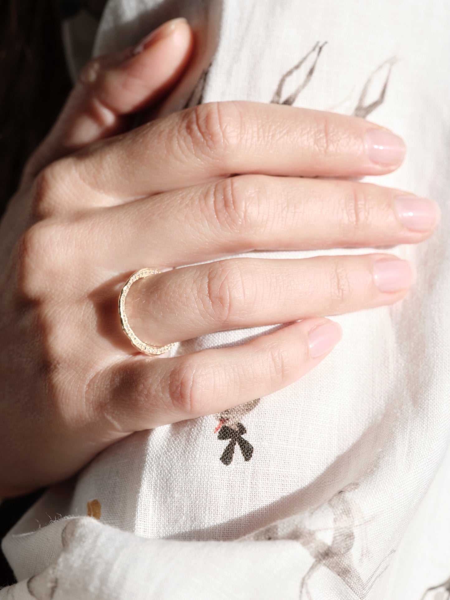 Alice Waese Pave Stacking Ring with Grey Diamonds