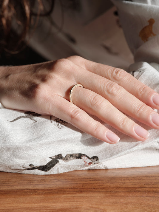Alice Waese Pave Stacking Ring with Grey Diamonds