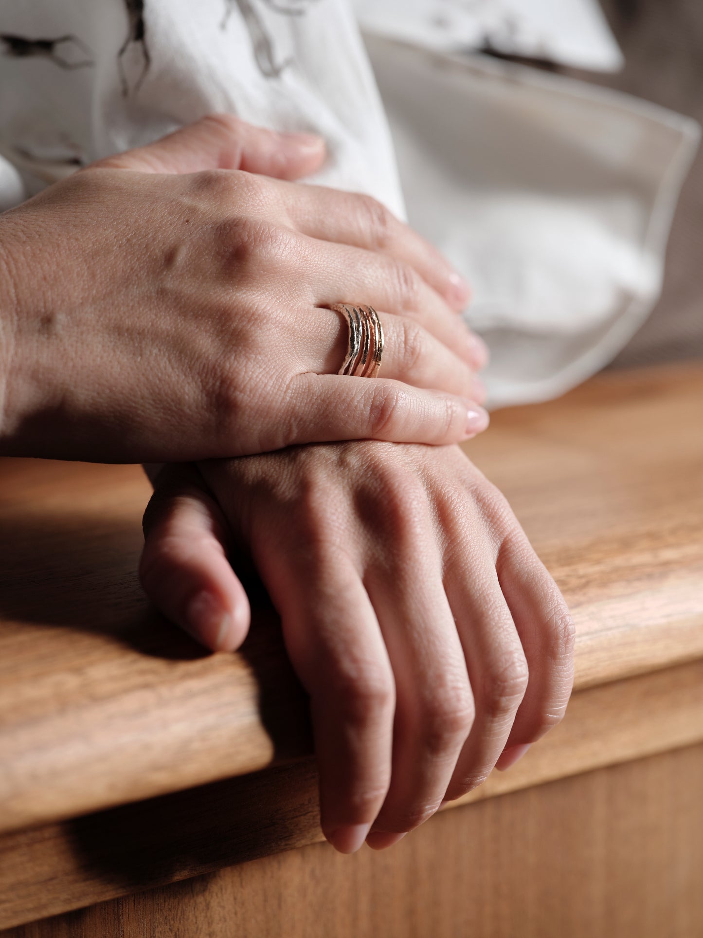 Alice Waese 5 Stacking Rings in Silver, Gold and Rose Gold