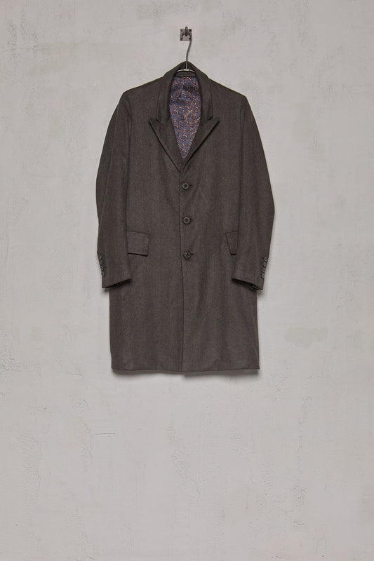 Geoffrey B. Small Men's Single Breasted A Line Coat in Alashan 2 ply Cashmere