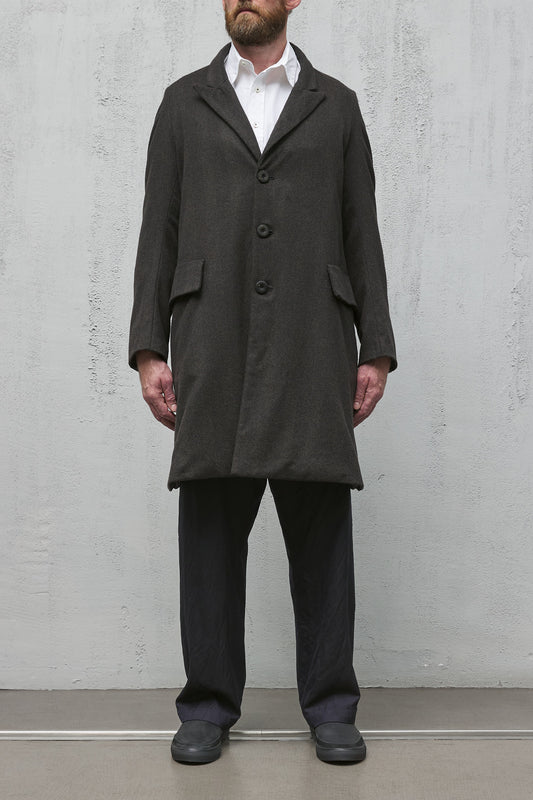 Geoffrey B. Small Men's Single Breasted A Line Coat in Alashan 2 ply Cashmere