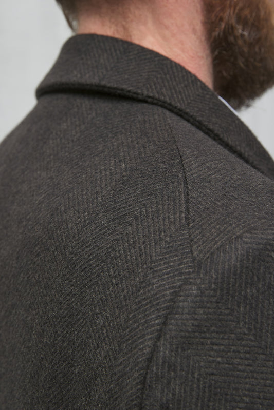 Geoffrey B. Small Men's Single Breasted A Line Coat in Alashan 2 ply Cashmere