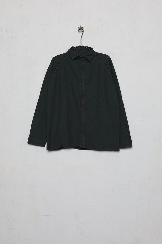 Anecho Men's Work Shirt In Hand Dyed Cotton Flannel