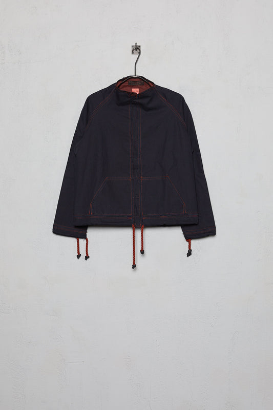 Anecho Men's Raglan Bomber In Brushed Cotton Canvas