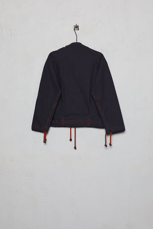 Anecho Men's Raglan Bomber In Brushed Cotton Canvas