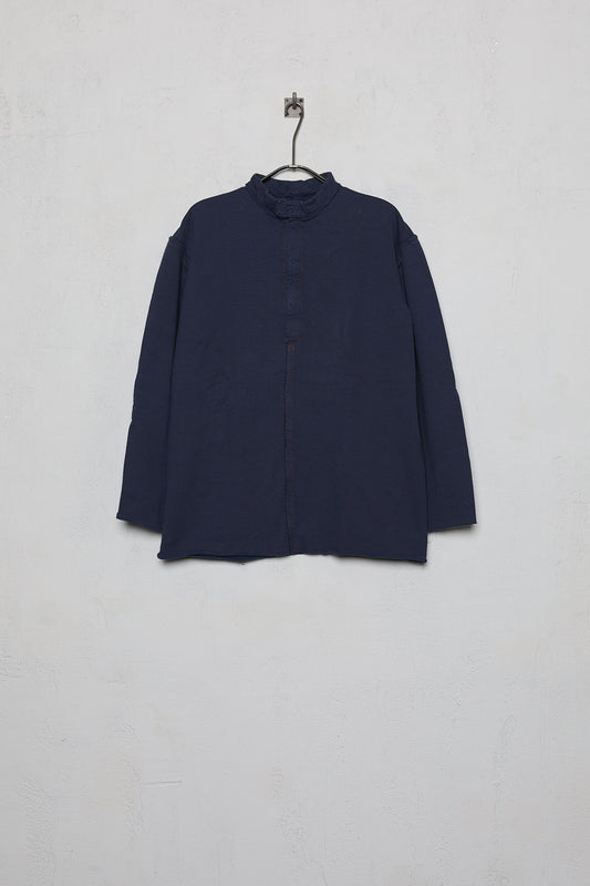 Anecho Men's Stand Collar Tunic In Hand Dyed Organic Cotton