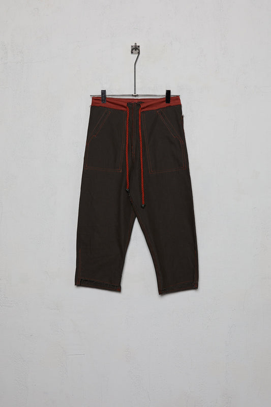 Anecho Men's Drawstring Trouser In Brushed Cotton