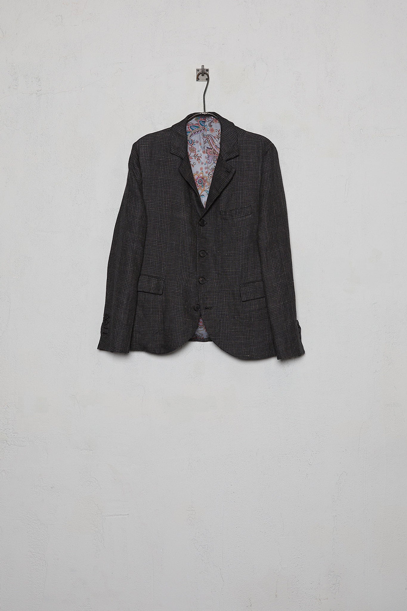 Geoffrey B. Small Men's Classic Jacket in 'Armageddon' Wool & Linen Plaid