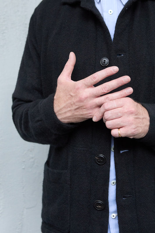 Geoffrey B. Small Men's 4 Pocket Work Shirt In La Colombina Hand Woven Cariaggi Cashmere