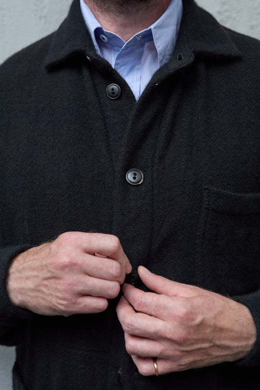 Geoffrey B. Small Men's 4 Pocket Work Shirt In La Colombina Hand Woven Cariaggi Cashmere