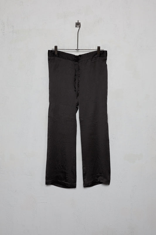 Geoffrey B. Small Women's Drawstring Leisure Trouser In Pure Como Black Silk