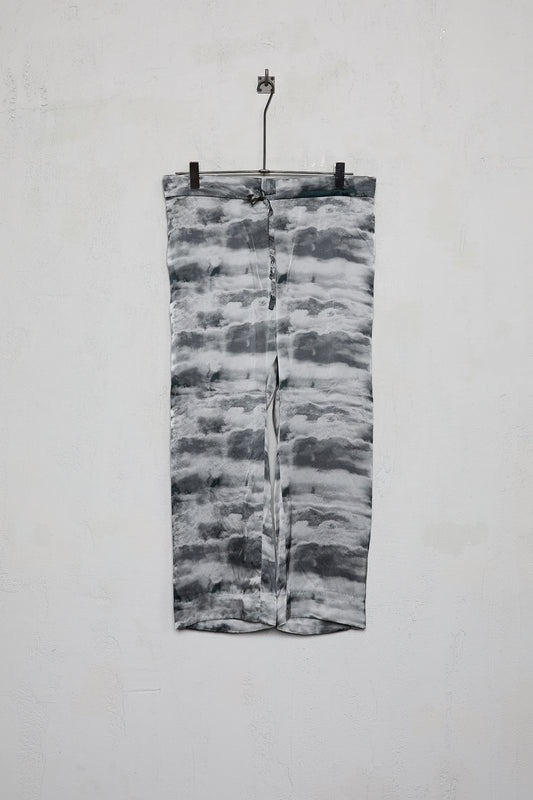 Geoffrey B. Small Women's Drawstring Leisure Trouser In Pure Como Silk Clouds Print