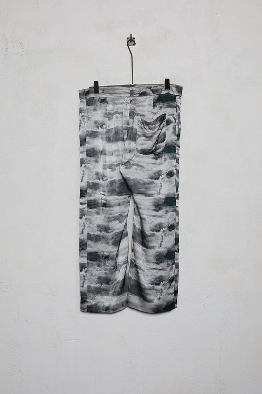 Geoffrey B. Small Women's Drawstring Leisure Trouser In Pure Como Silk Clouds Print