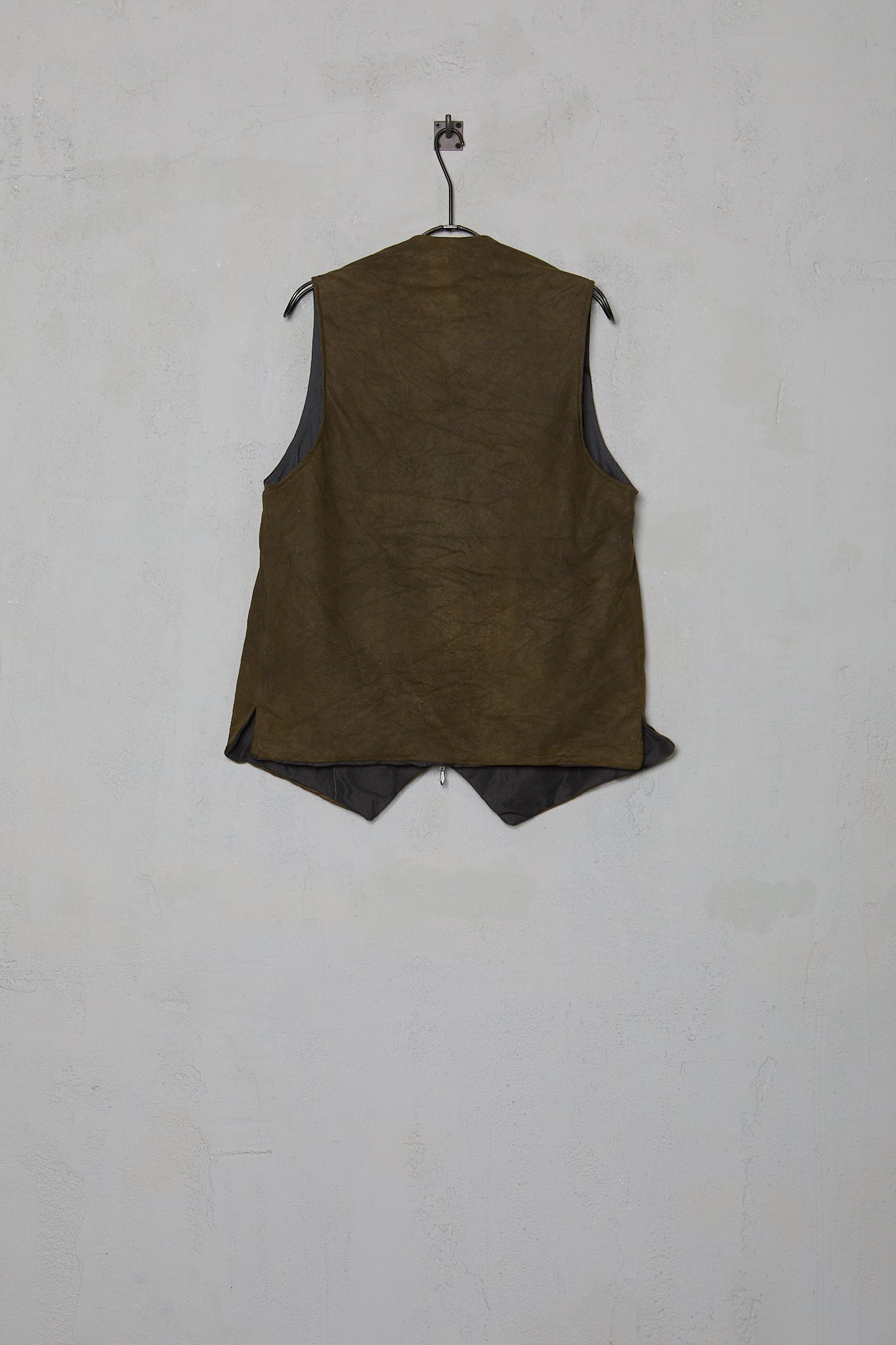 Paul Harnden Gilet Leather Olive Chamois