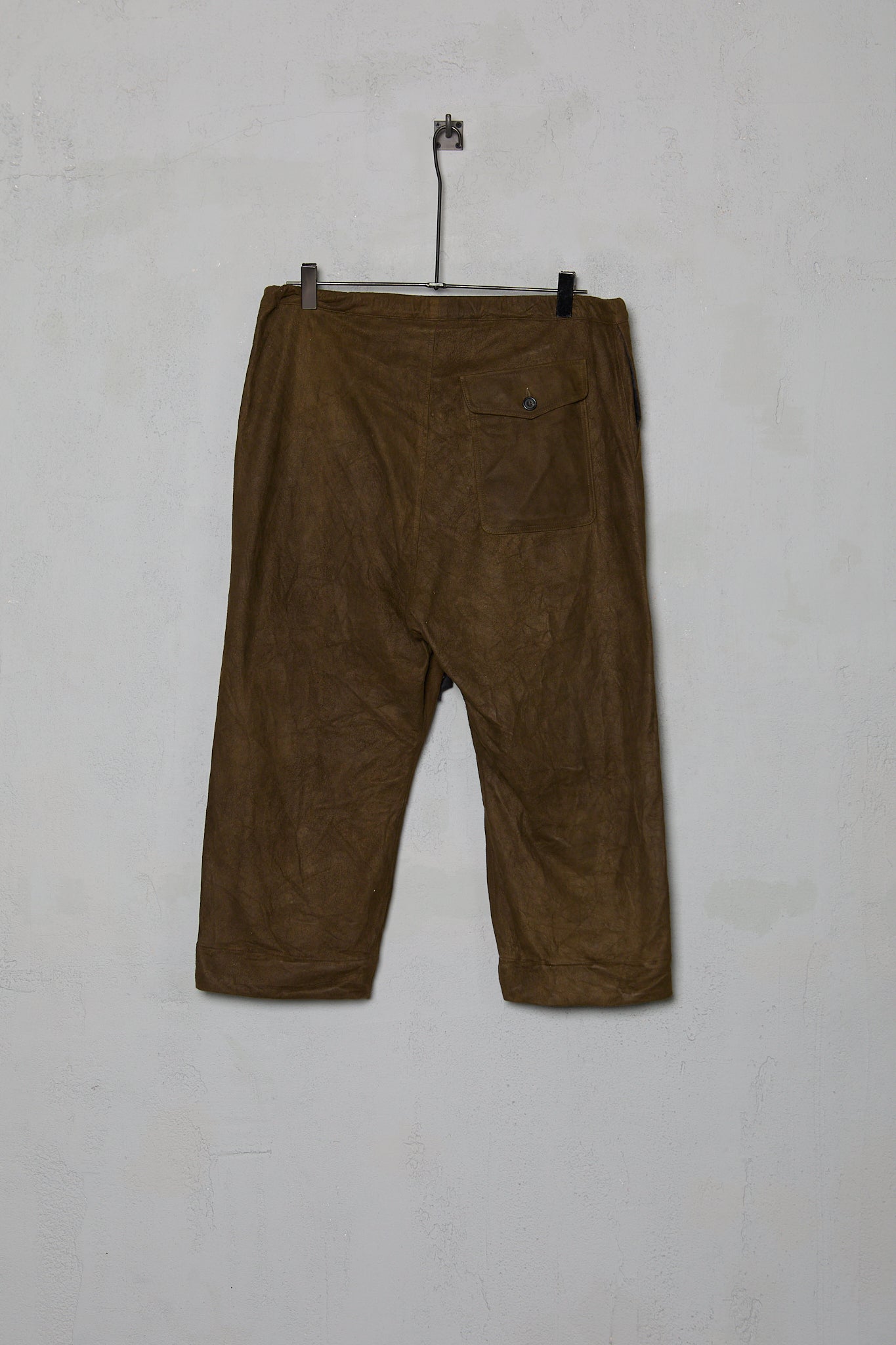 Paul Harnden Over Trouser Leather Olive Chamois