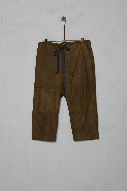 Paul Harnden Over Trouser Leather Olive Chamois