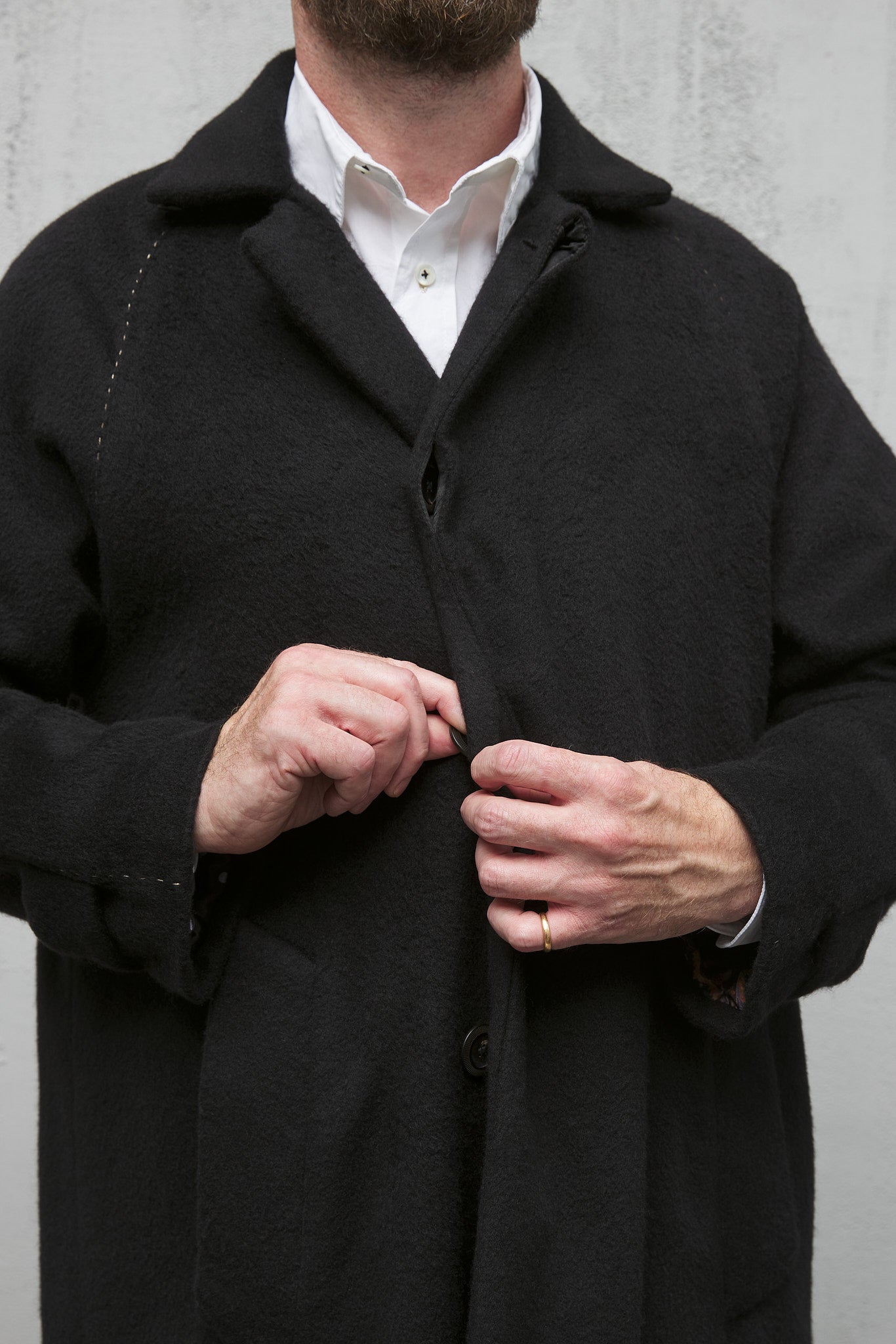 Geoffrey B. Small Men's Duster Coat in Alashan 3 ply Cashmere