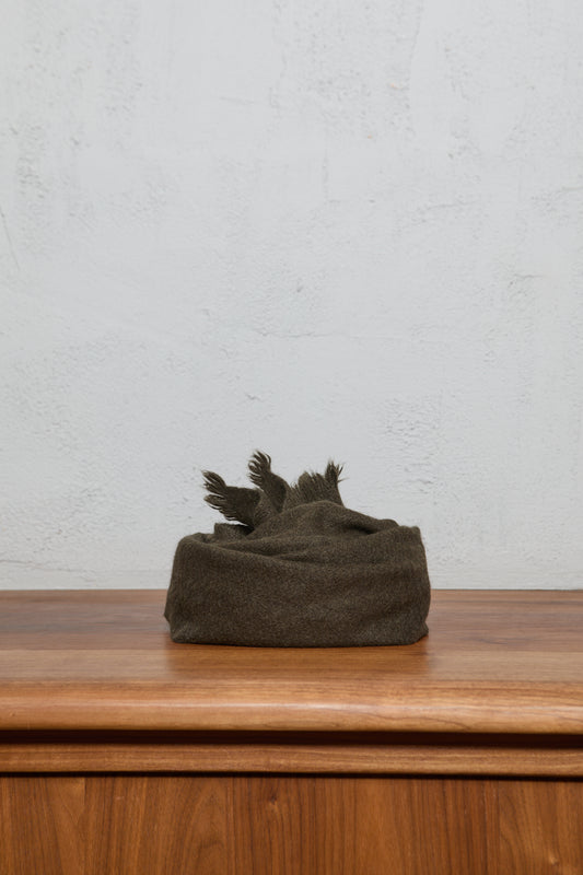 Norlha Nomad Net Boiled Skinny Scarf, Deep Green