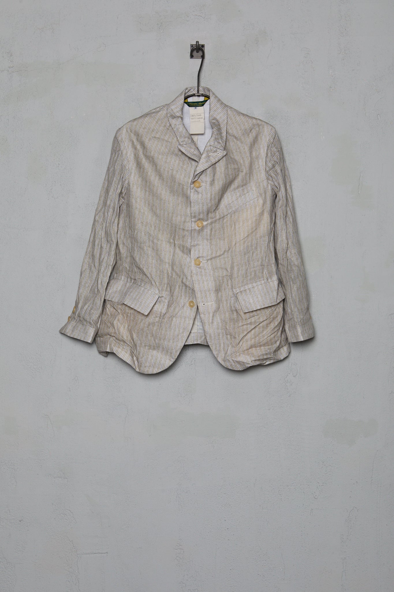 Paul Harnden Unlined Derbyshire Pale Striped Linen
