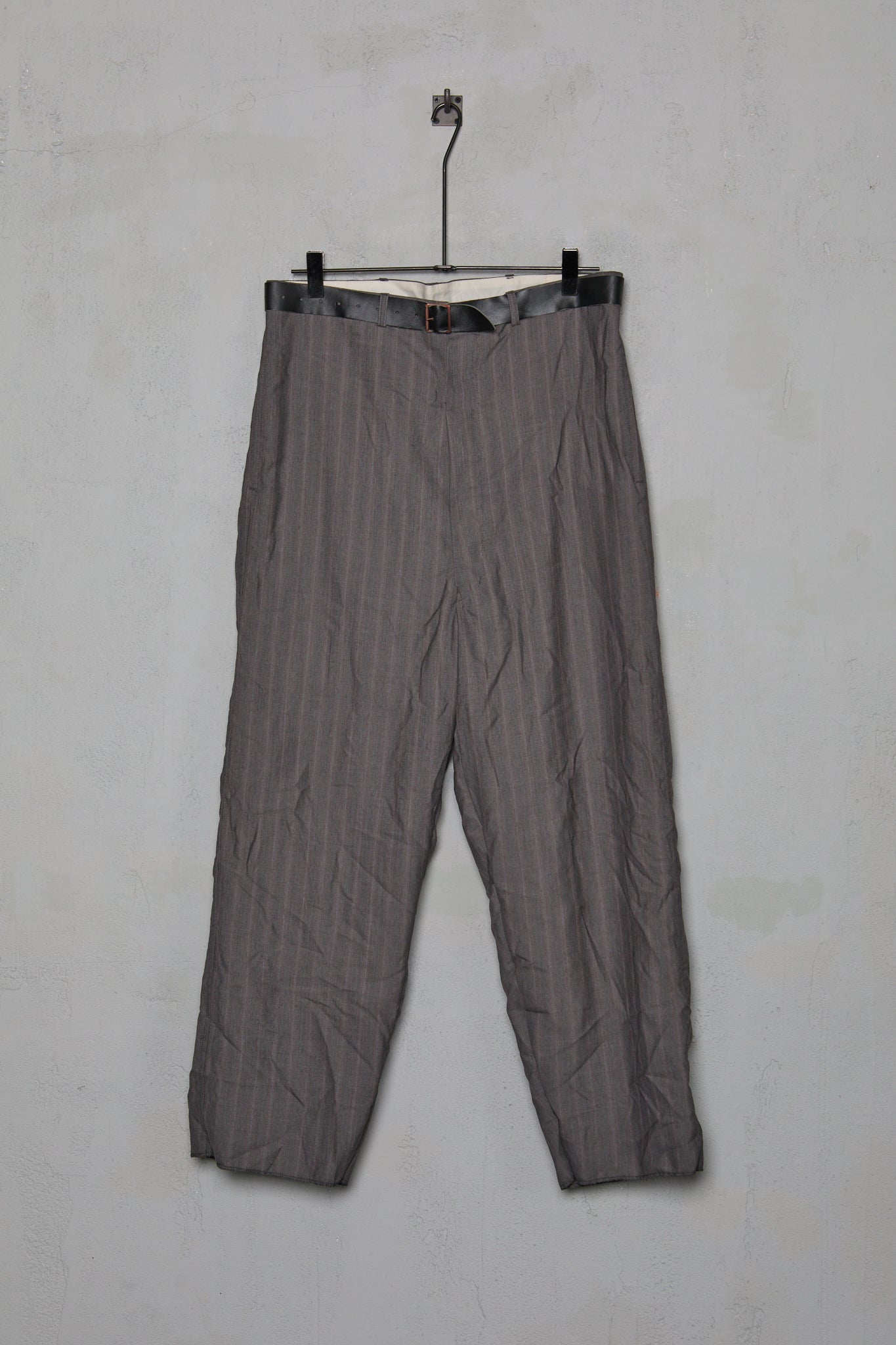 Paul Harnden Belted Trouser Grey Wool